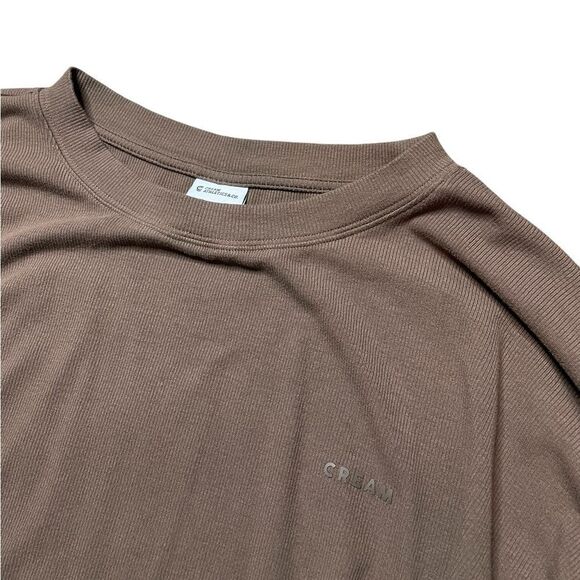 CREAM YOGA Alexa Oversized  Long Sleeve Crop Top M/L Brown - Picture 5 of 8